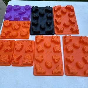 Halloween Jell-O Molds in Orange, Purple, and Black